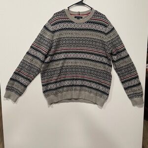 Tommy Hilfiger Fair Isle Sweater XXL Luxury Blend Wool Cotton Blend Menswear